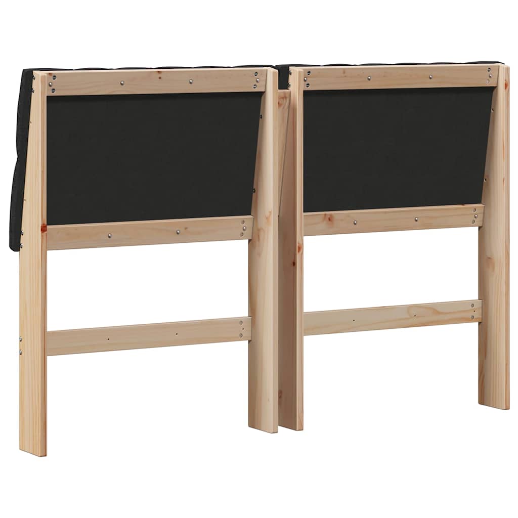 vidaXL Tapicerowane wezgłowie Czarny 135 cm Lite drewno sosnowe