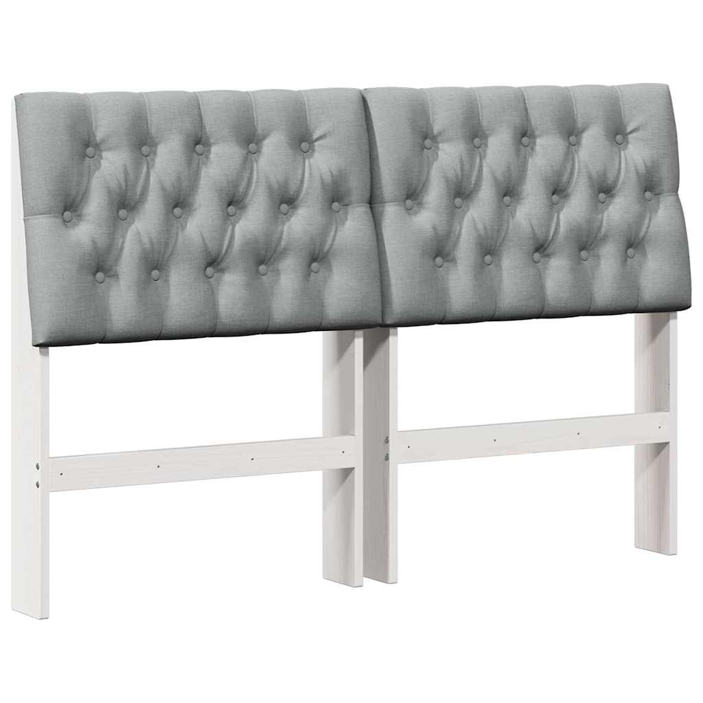 vidaXL Tapicerowane wezgłowie Jasnoszary 135 cm Lite drewno sosnowe