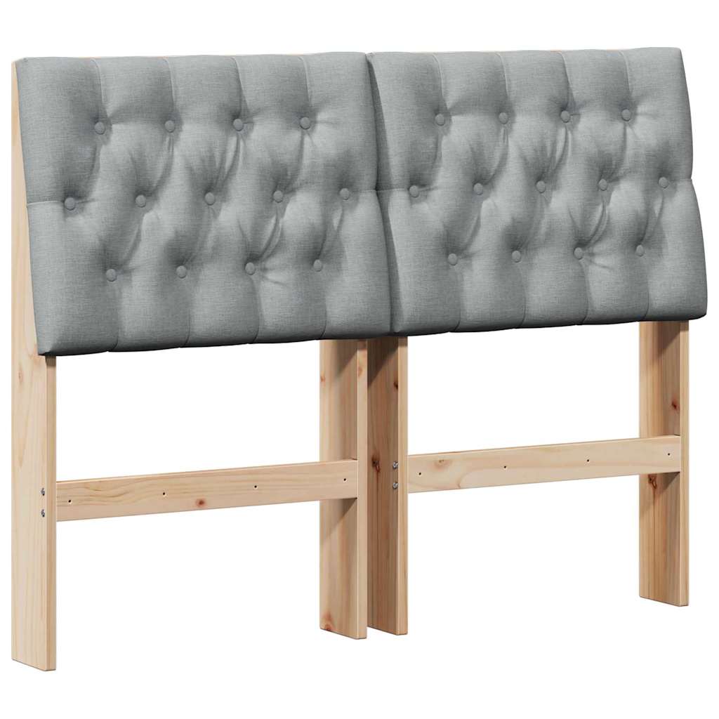 vidaXL Tapicerowane wezgłowie Jasnoszary 120 cm Lite drewno sosnowe
