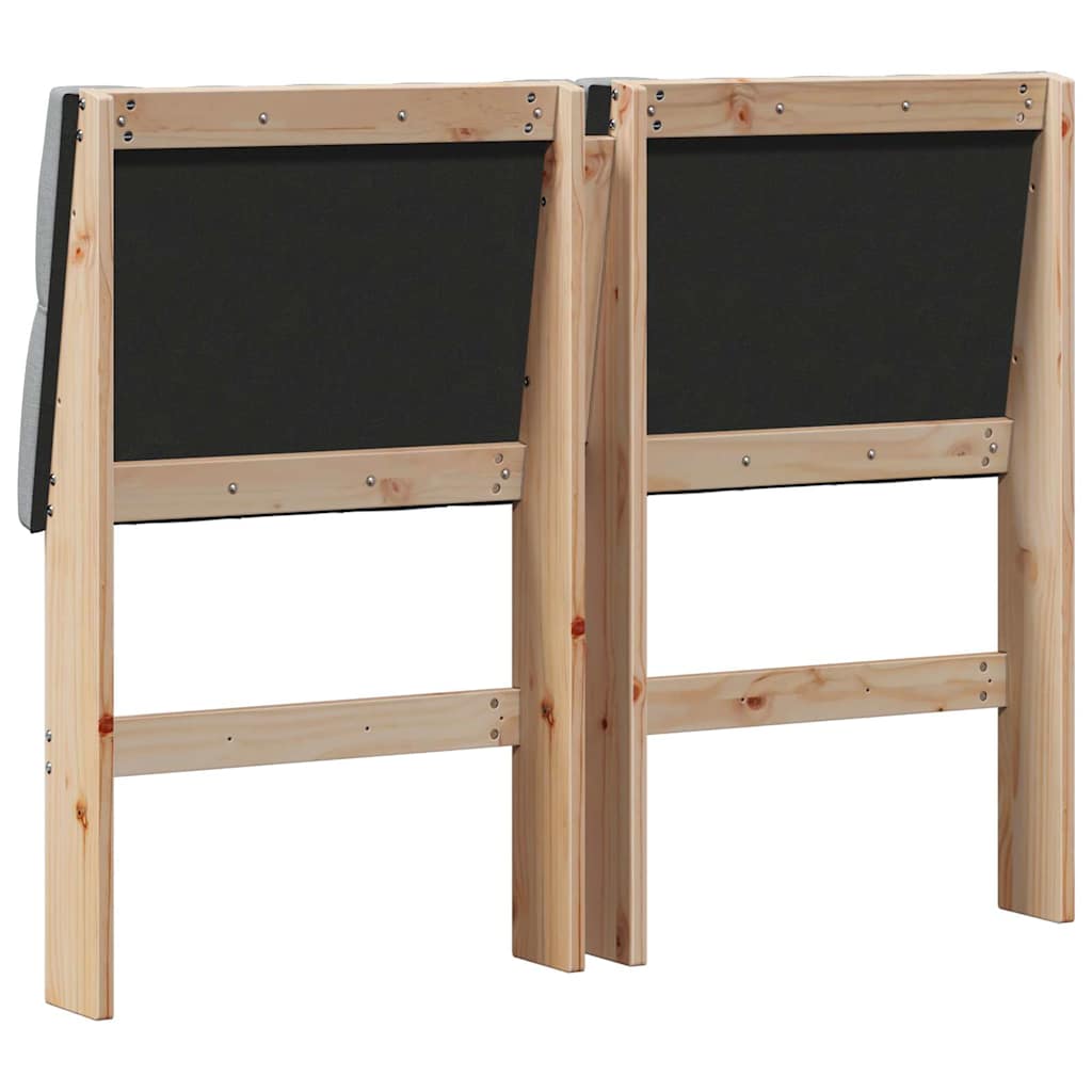vidaXL Tapicerowane wezgłowie Jasnoszary 120 cm Lite drewno sosnowe