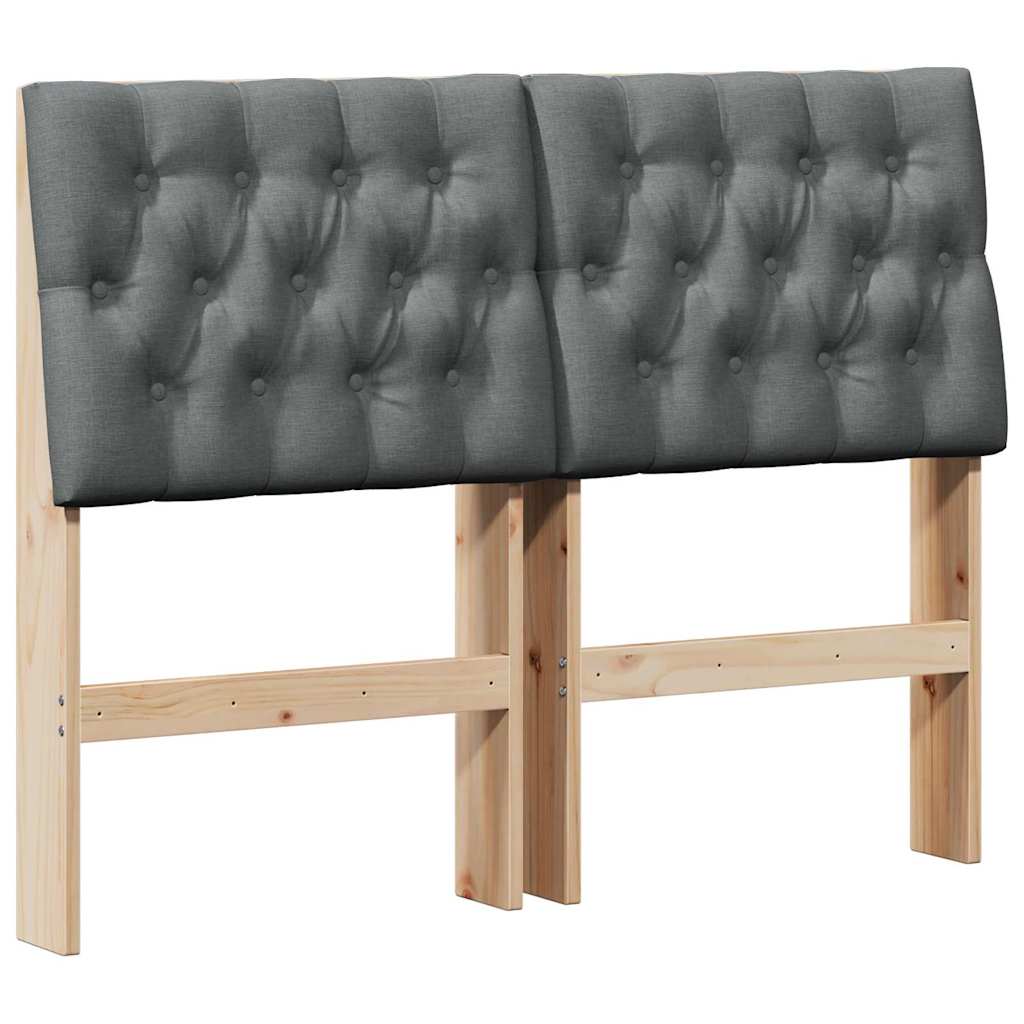 vidaXL Tapicerowane wezgłowie Ciemnoszary 120 cm Lite drewno sosnowe