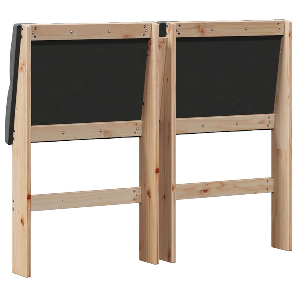 vidaXL Tapicerowane wezgłowie Ciemnoszary 120 cm Lite drewno sosnowe