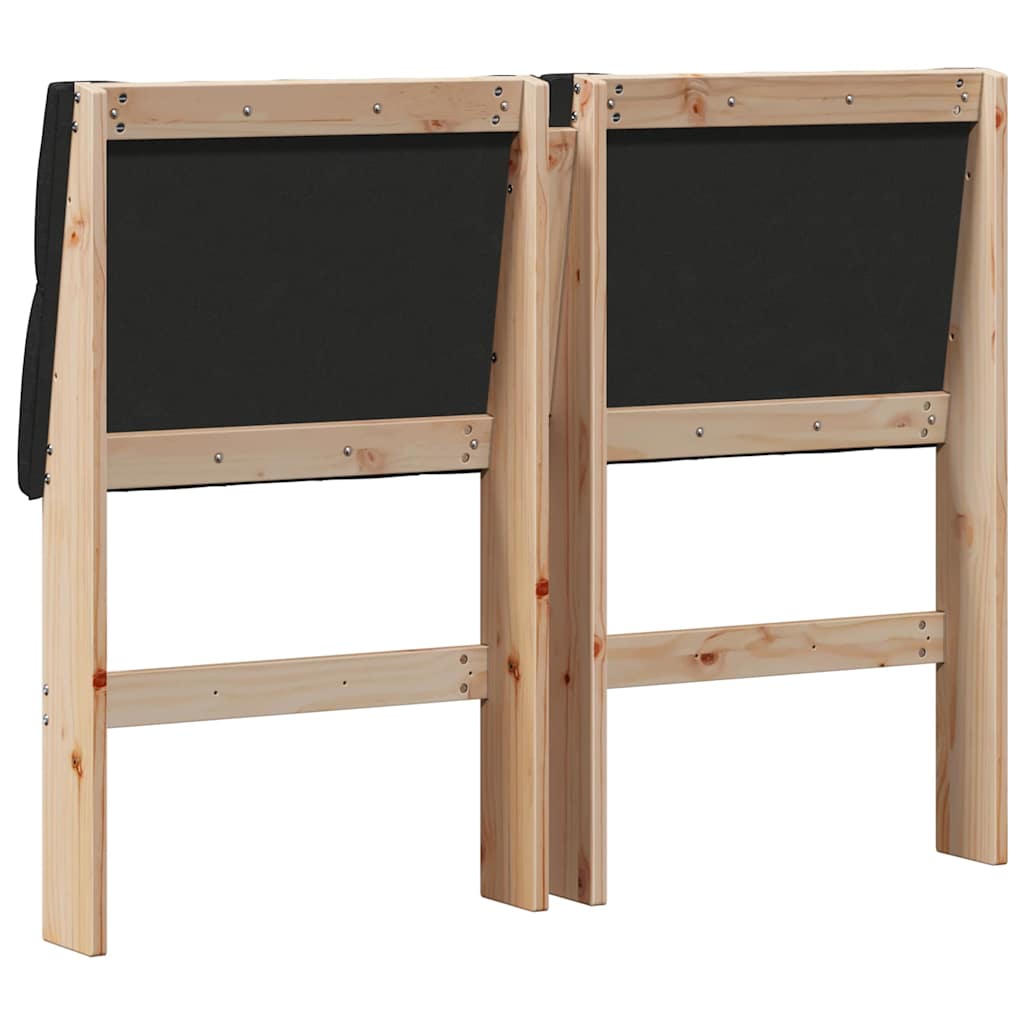 vidaXL Tapicerowane wezgłowie Czarny 120 cm Lite drewno sosnowe