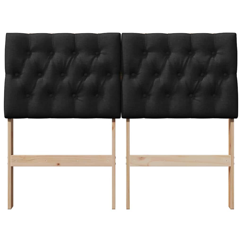 vidaXL Tapicerowane wezgłowie Czarny 120 cm Lite drewno sosnowe