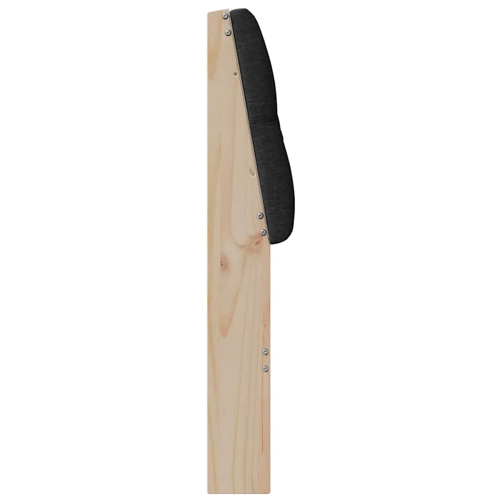 vidaXL Tapicerowane wezgłowie Czarny 120 cm Lite drewno sosnowe