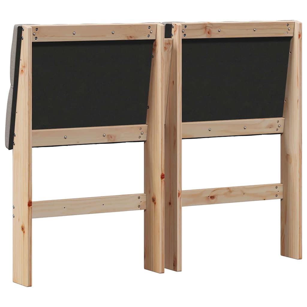 vidaXL Tapicerowane wezgłowie Ciemnoszary 120 cm Lite drewno sosnowe