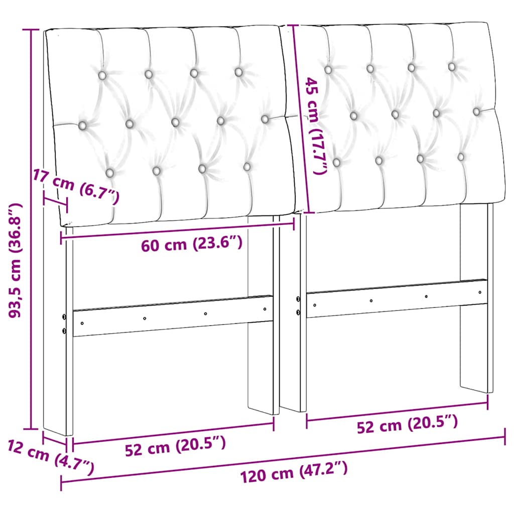 vidaXL Tapicerowane wezgłowie Ciemnoszary 120 cm Lite drewno sosnowe