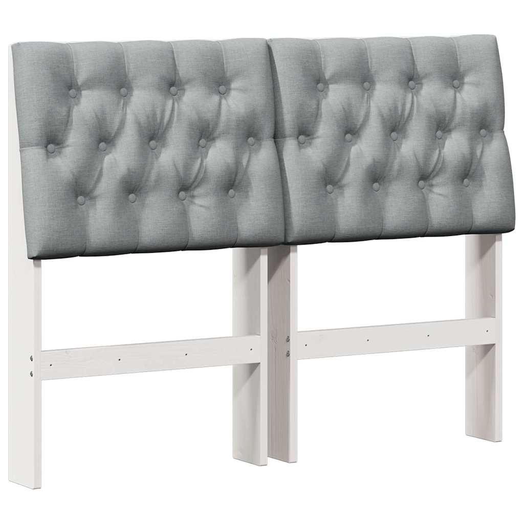vidaXL Tapicerowane wezgłowie Jasnoszary 120 cm Lite drewno sosnowe