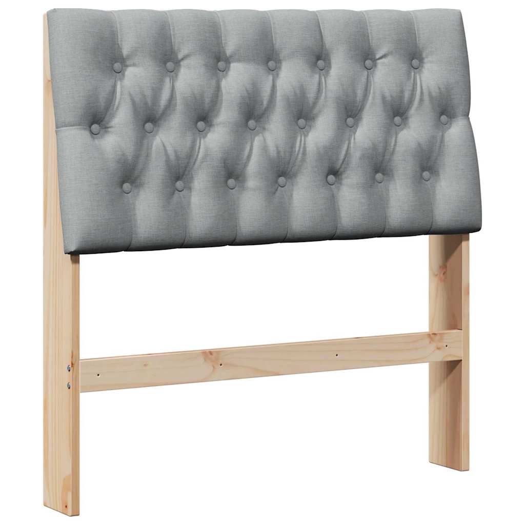 vidaXL Tapicerowane wezgłowie Jasnoszary 90 cm Lite drewno sosnowe