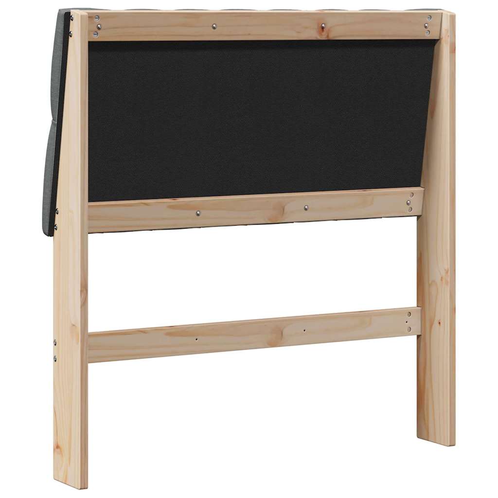 vidaXL Tapicerowane wezgłowie Ciemnoszary 90 cm Lite drewno sosnowe