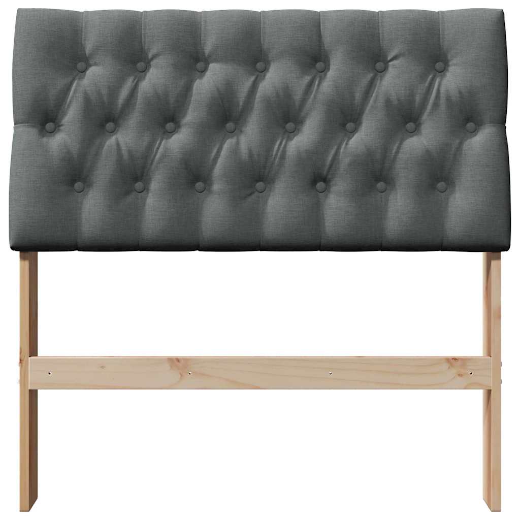 vidaXL Tapicerowane wezgłowie Ciemnoszary 90 cm Lite drewno sosnowe