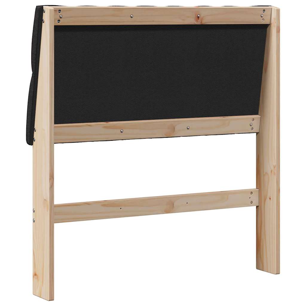 vidaXL Tapicerowane wezgłowie Czarny 90 cm Lite drewno sosnowe