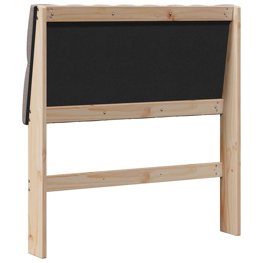 vidaXL Tapicerowane wezgłowie Ciemnoszary 90 cm Lite drewno sosnowe