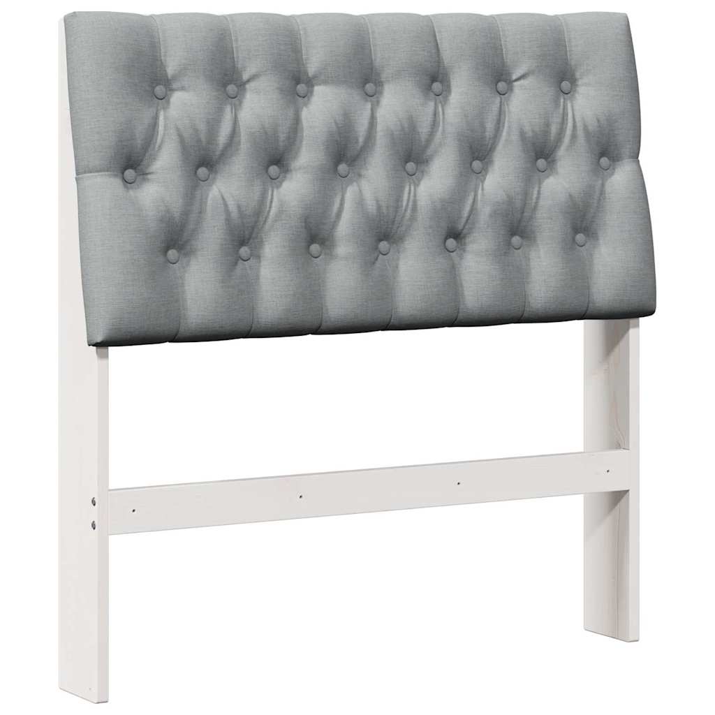 vidaXL Tapicerowane wezgłowie Jasnoszary 90 cm Lite drewno sosnowe