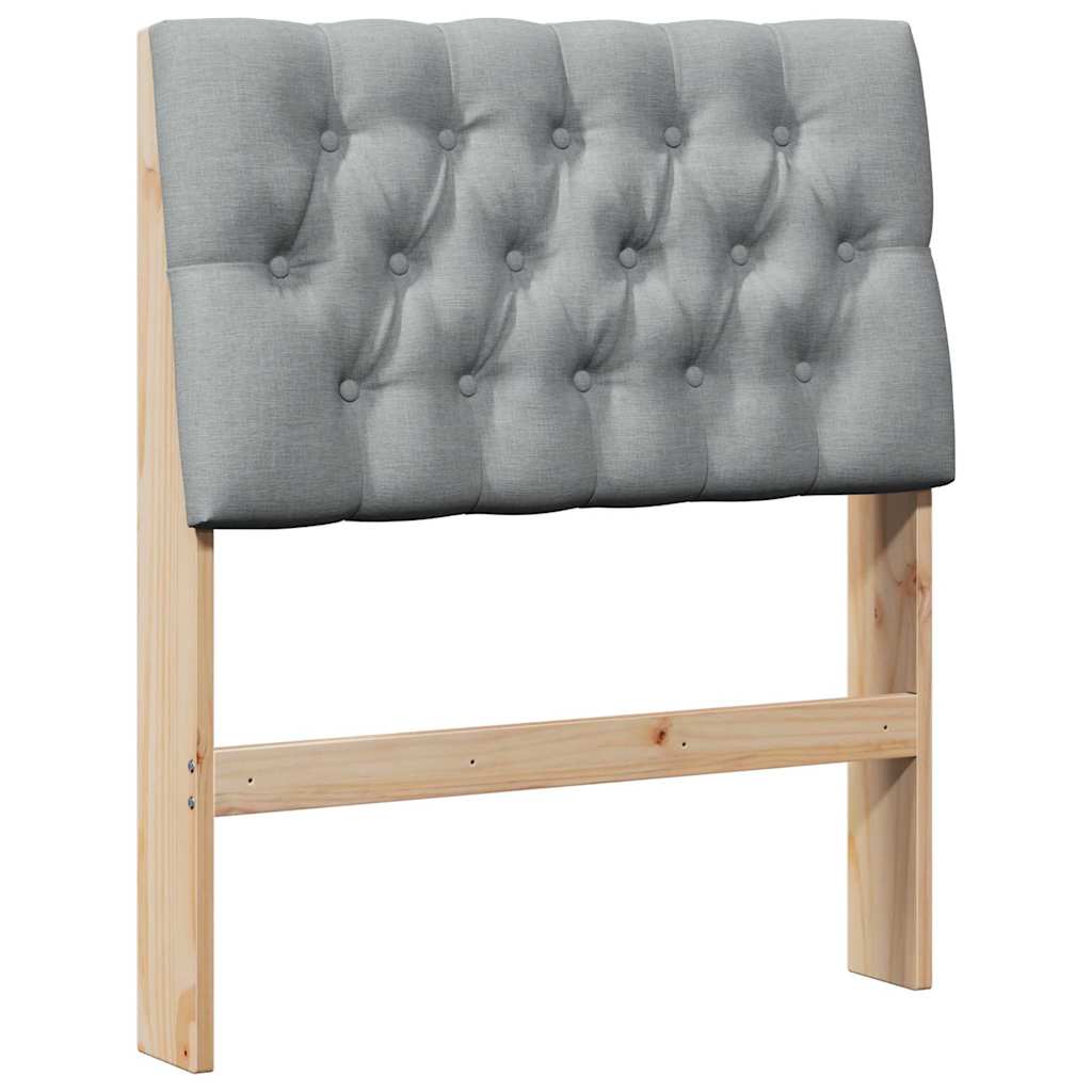 vidaXL Tapicerowane wezgłowie Jasnoszary 80 cm Lite drewno sosnowe