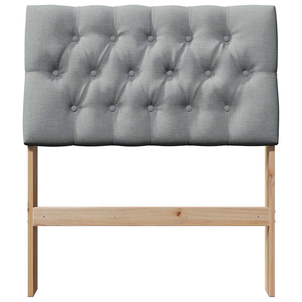 vidaXL Tapicerowane wezgłowie Jasnoszary 80 cm Lite drewno sosnowe