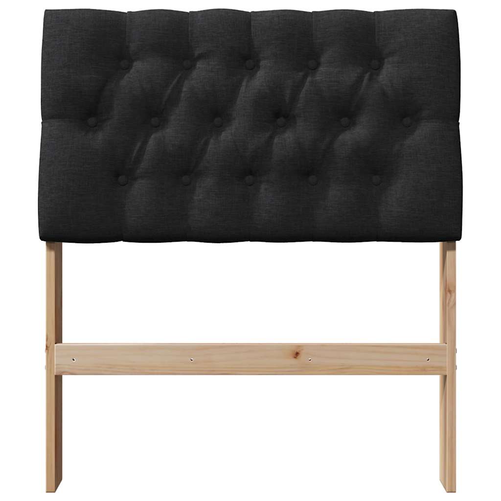 vidaXL Tapicerowane wezgłowie Czarny 80 cm Lite drewno sosnowe