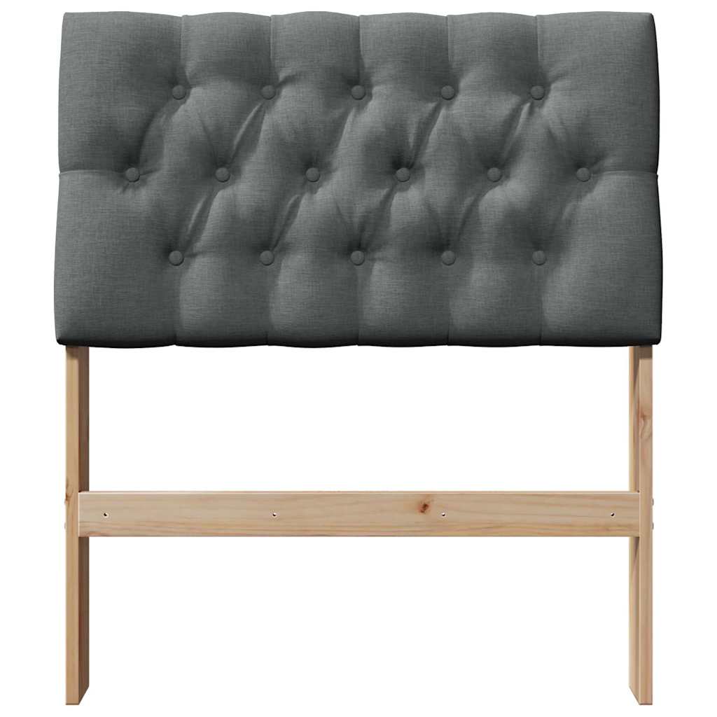 vidaXL Tapicerowane wezgłowie Ciemnoszary 75 cm Lite drewno sosnowe