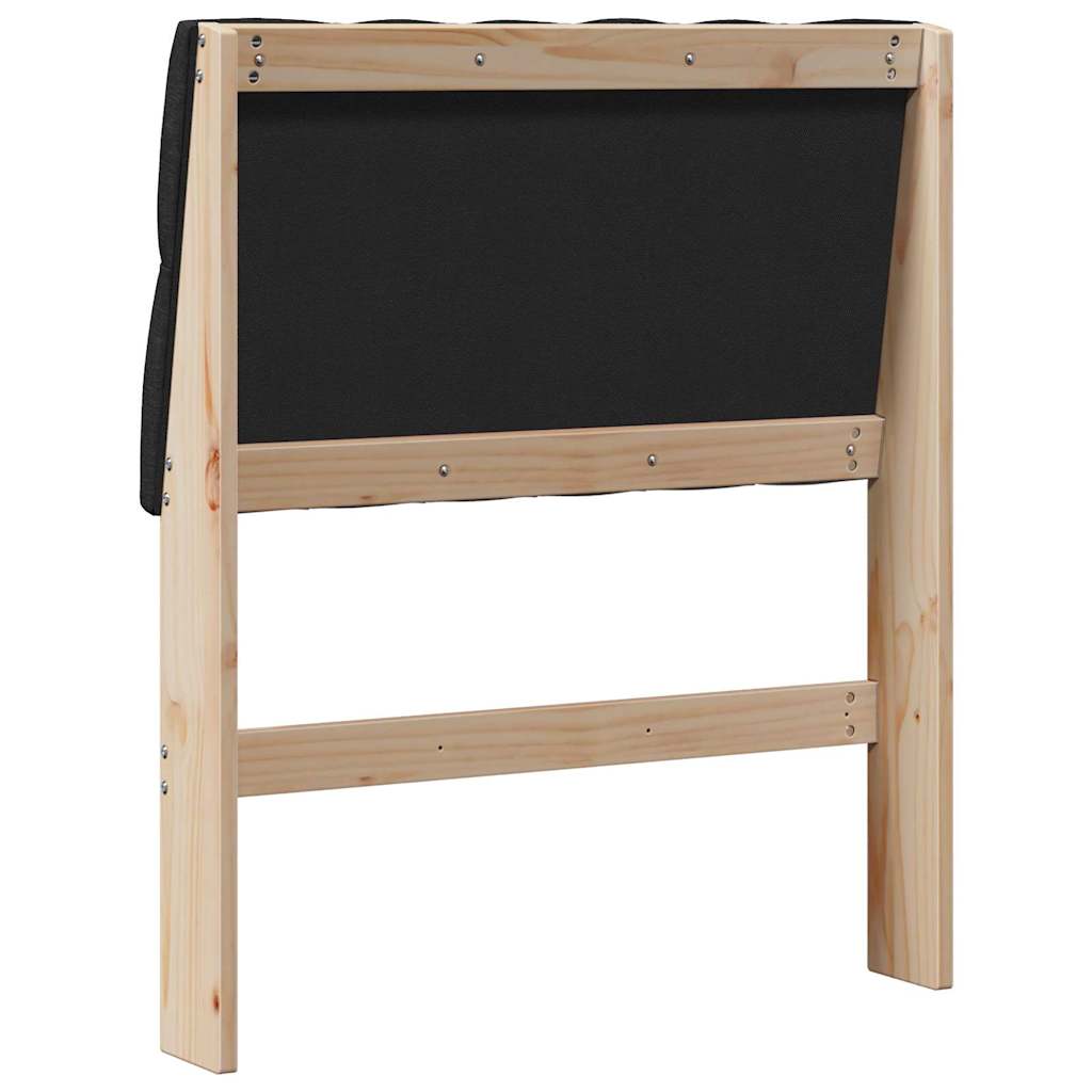 vidaXL Tapicerowane wezgłowie Czarny 75 cm Lite drewno sosnowe