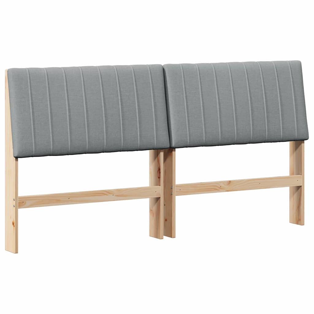 vidaXL Tapicerowane wezgłowie Jasnoszary 180 cm Lite drewno sosnowe