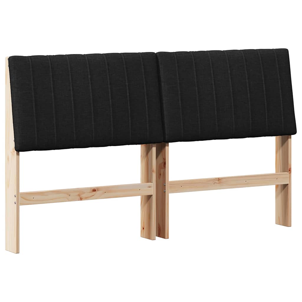 vidaXL Tapicerowane wezgłowie Czarny 160 cm Lite drewno sosnowe