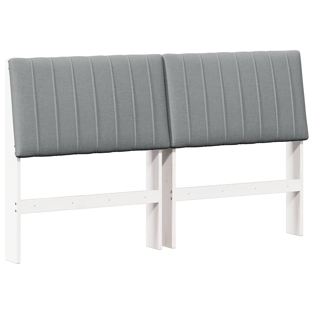 vidaXL Tapicerowane wezgłowie Jasnoszary 160 cm Lite drewno sosnowe