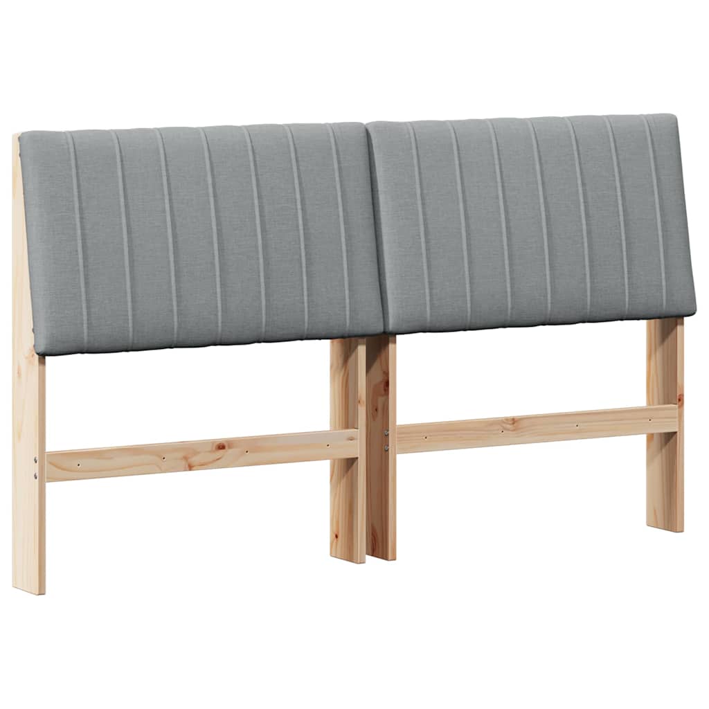 vidaXL Tapicerowane wezgłowie Jasnoszary 150 cm Lite drewno sosnowe
