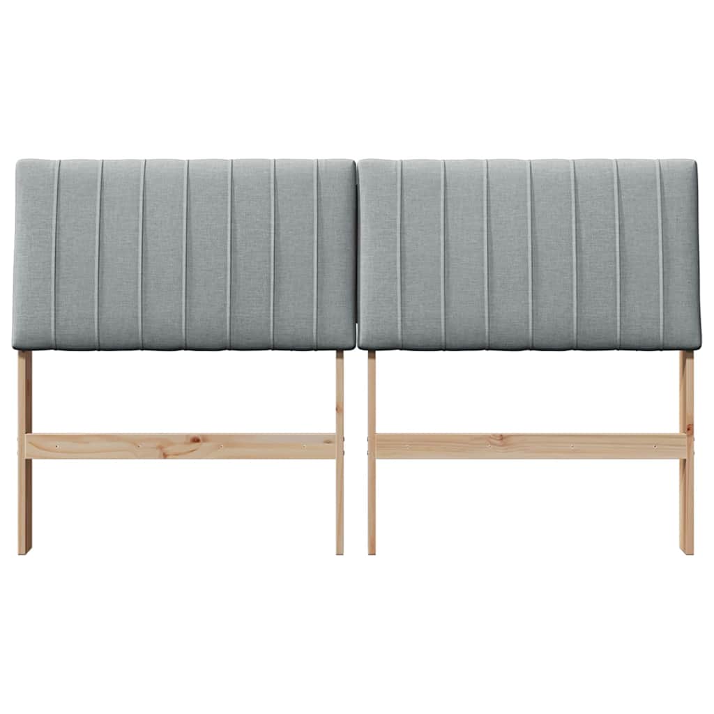 vidaXL Tapicerowane wezgłowie Jasnoszary 150 cm Lite drewno sosnowe