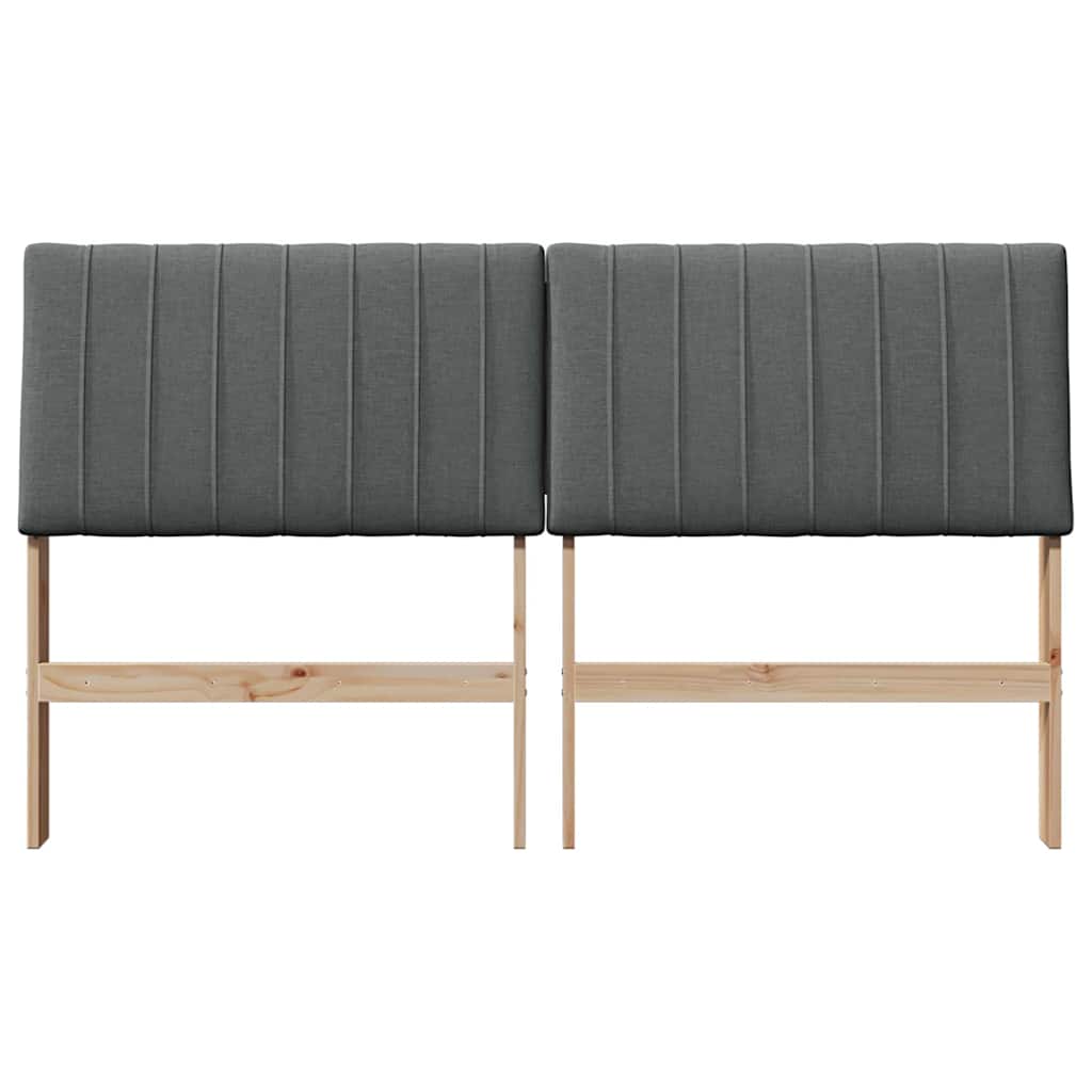 vidaXL Tapicerowane wezgłowie Ciemnoszary 150 cm Lite drewno sosnowe