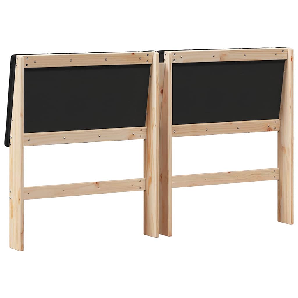 vidaXL Tapicerowane wezgłowie Czarny 150 cm Lite drewno sosnowe