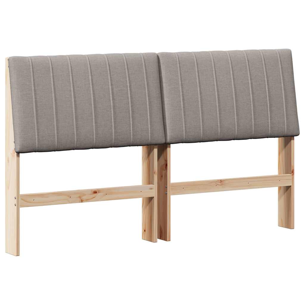 vidaXL Tapicerowane wezgłowie Ciemnoszary 150 cm Lite drewno sosnowe
