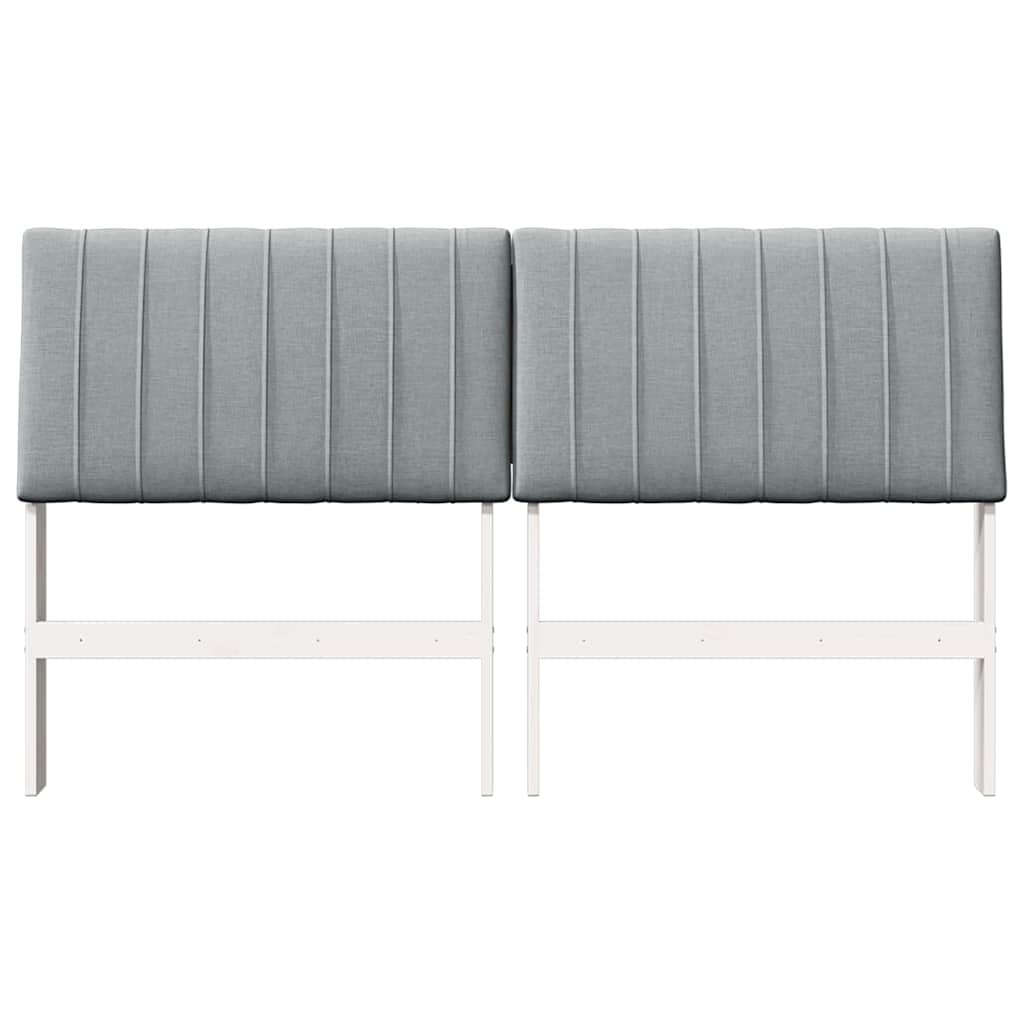 vidaXL Tapicerowane wezgłowie Jasnoszary 150 cm Lite drewno sosnowe