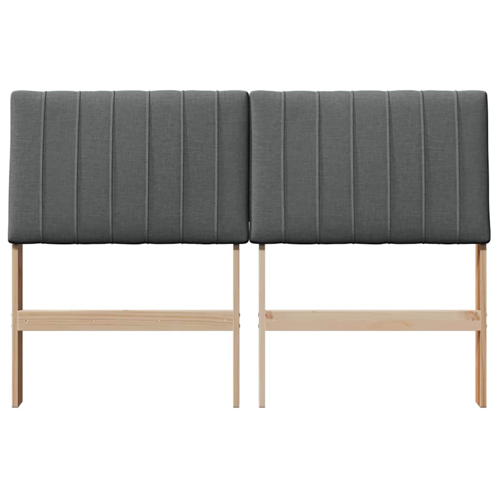 vidaXL Tapicerowane wezgłowie Ciemnoszary 140 cm Lite drewno sosnowe