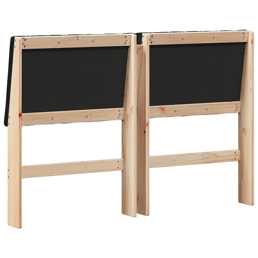 vidaXL Tapicerowane wezgłowie Czarny 140 cm Lite drewno sosnowe