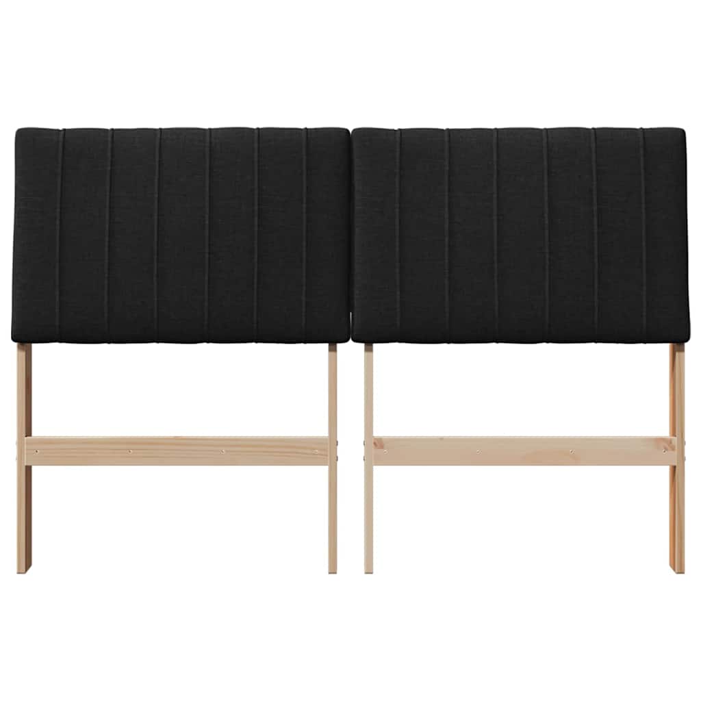 vidaXL Tapicerowane wezgłowie Czarny 140 cm Lite drewno sosnowe