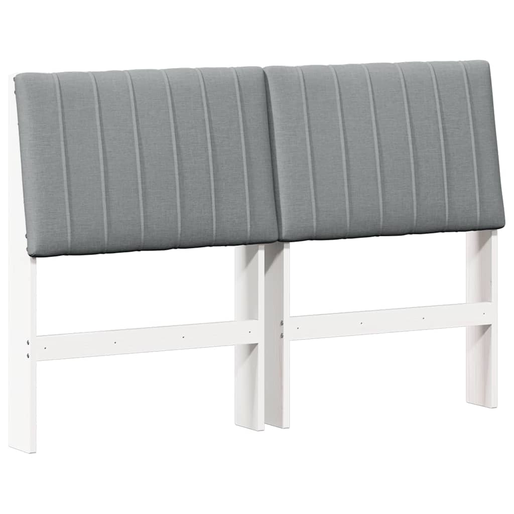 vidaXL Tapicerowane wezgłowie Jasnoszary 140 cm Lite drewno sosnowe