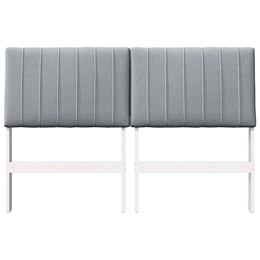 vidaXL Tapicerowane wezgłowie Jasnoszary 140 cm Lite drewno sosnowe