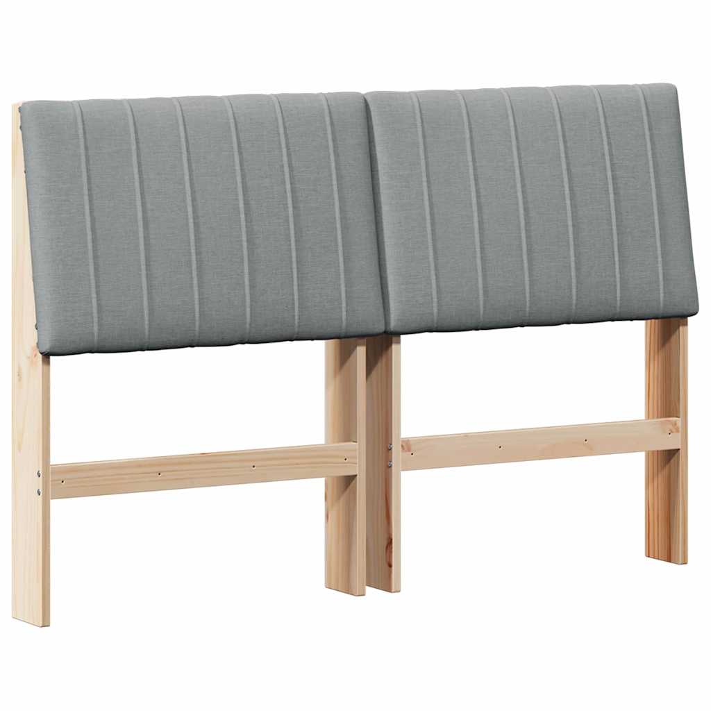 vidaXL Tapicerowane wezgłowie Jasnoszary 135 cm Lite drewno sosnowe