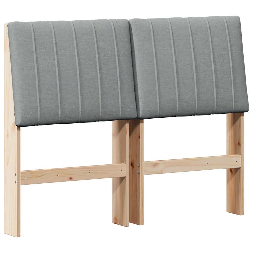vidaXL Tapicerowane wezgłowie Jasnoszary 120 cm Lite drewno sosnowe