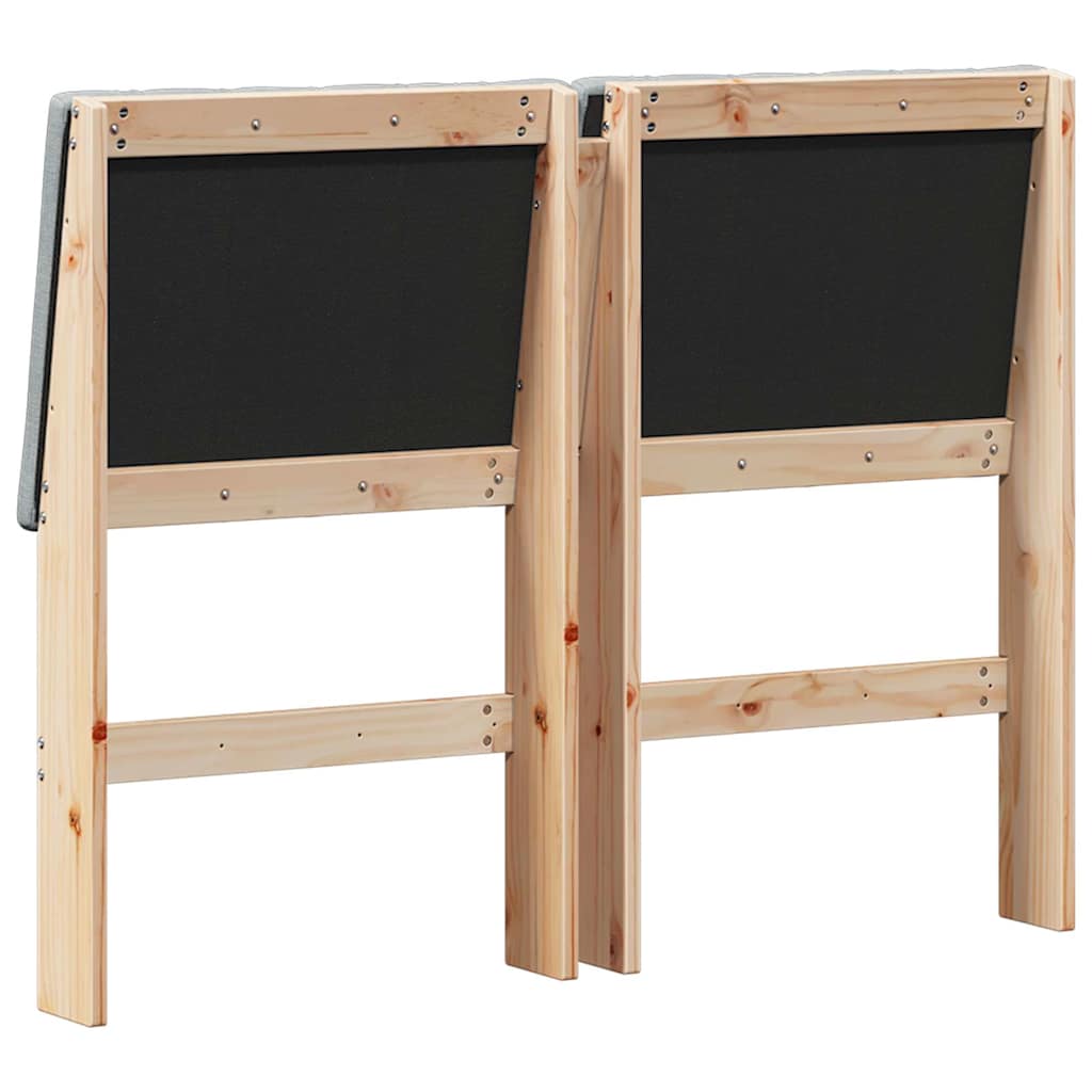 vidaXL Tapicerowane wezgłowie Jasnoszary 120 cm Lite drewno sosnowe