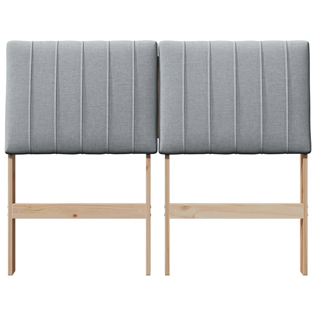 vidaXL Tapicerowane wezgłowie Jasnoszary 120 cm Lite drewno sosnowe