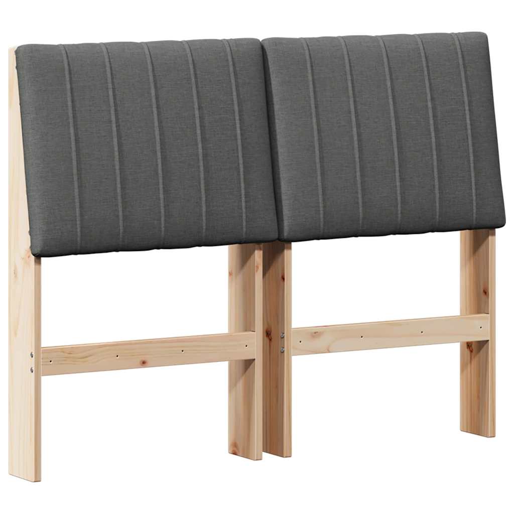 vidaXL Tapicerowane wezgłowie Ciemnoszary 120 cm Lite drewno sosnowe