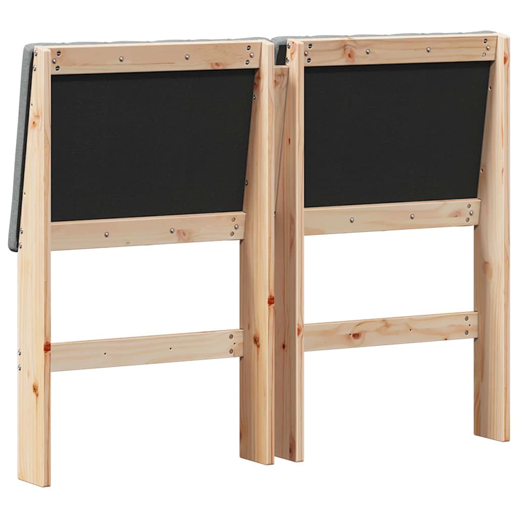 vidaXL Tapicerowane wezgłowie Ciemnoszary 120 cm Lite drewno sosnowe