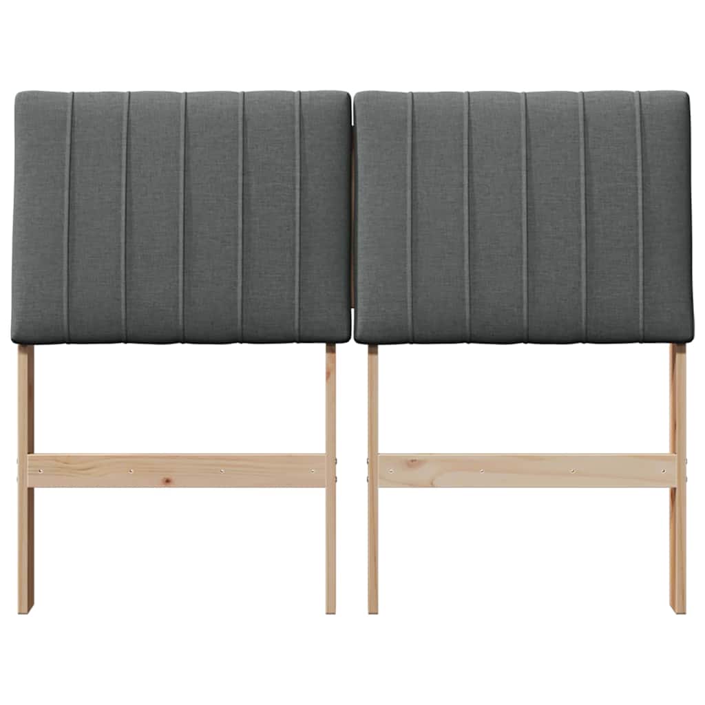vidaXL Tapicerowane wezgłowie Ciemnoszary 120 cm Lite drewno sosnowe