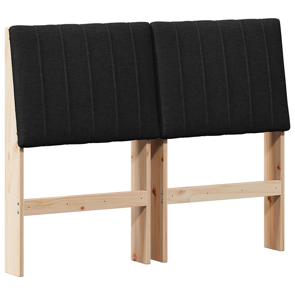vidaXL Tapicerowane wezgłowie Czarny 120 cm Lite drewno sosnowe