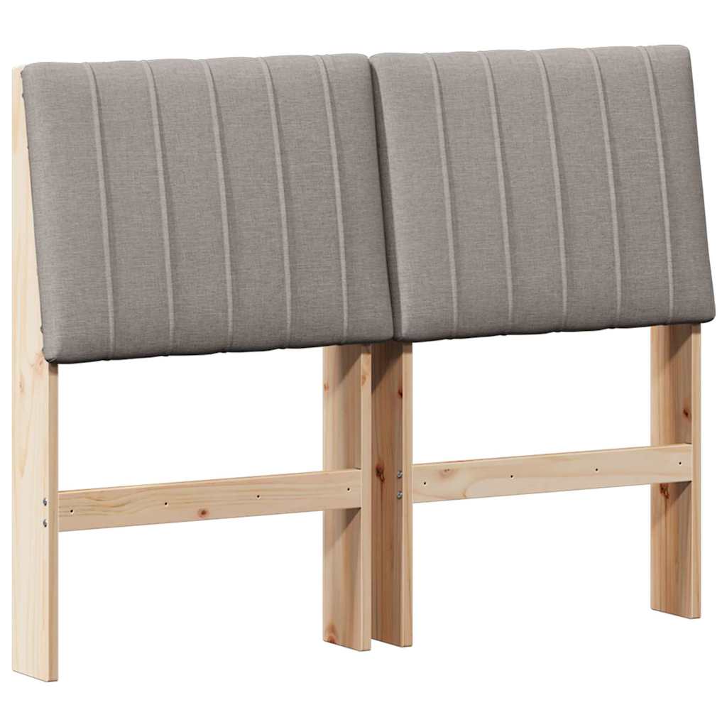 vidaXL Tapicerowane wezgłowie Ciemnoszary 120 cm Lite drewno sosnowe