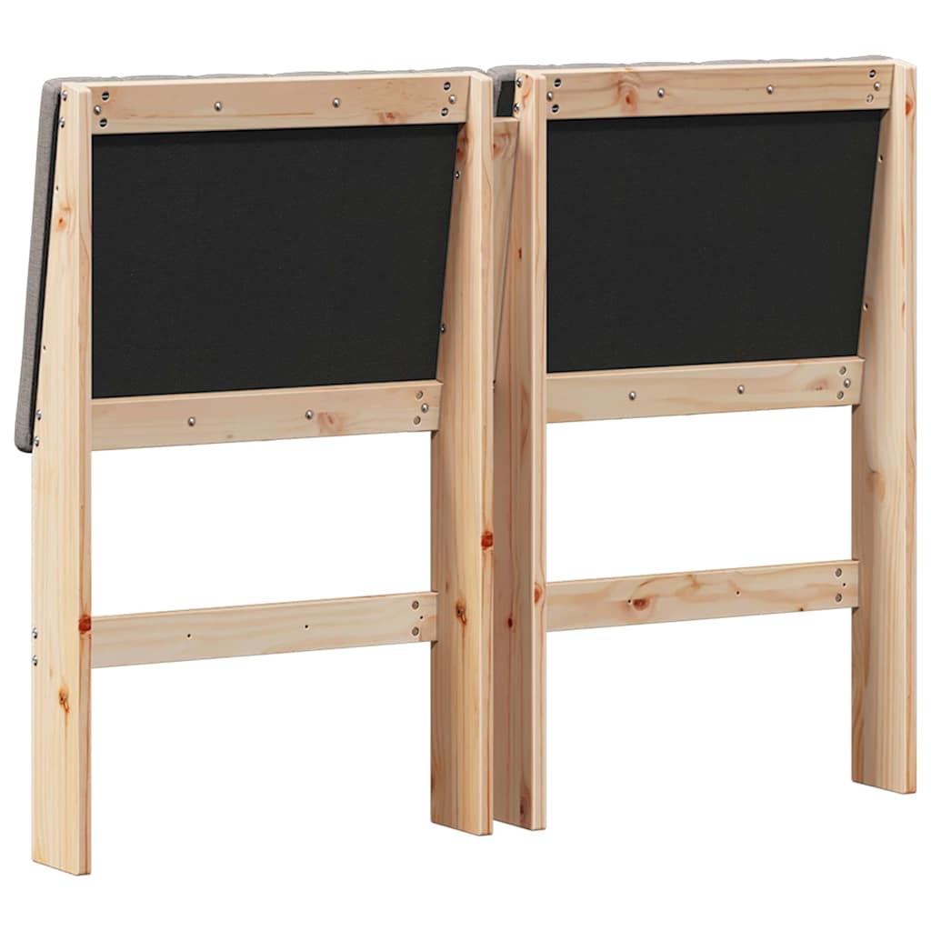 vidaXL Tapicerowane wezgłowie Ciemnoszary 120 cm Lite drewno sosnowe