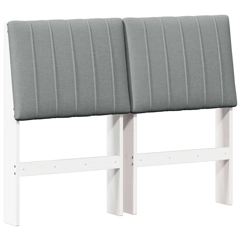 vidaXL Tapicerowane wezgłowie Jasnoszary 120 cm Lite drewno sosnowe
