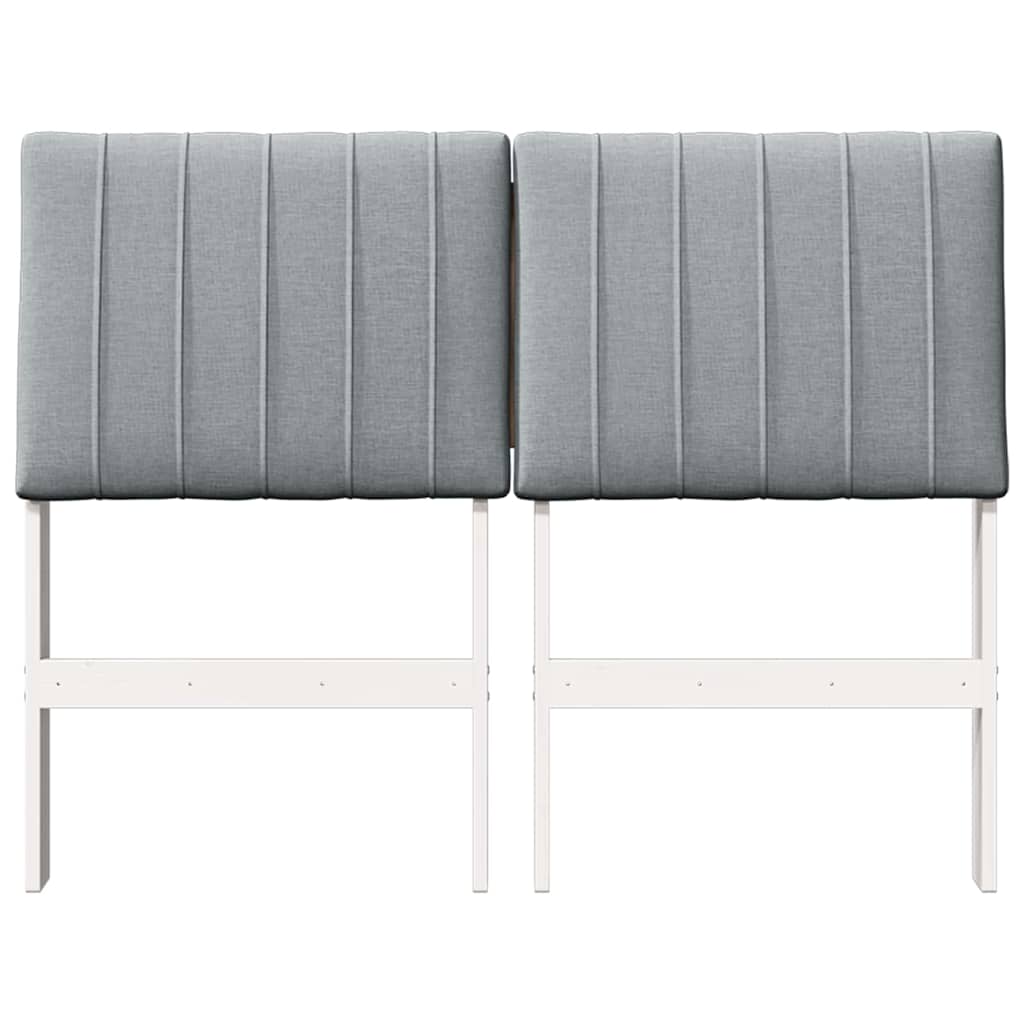 vidaXL Tapicerowane wezgłowie Jasnoszary 120 cm Lite drewno sosnowe