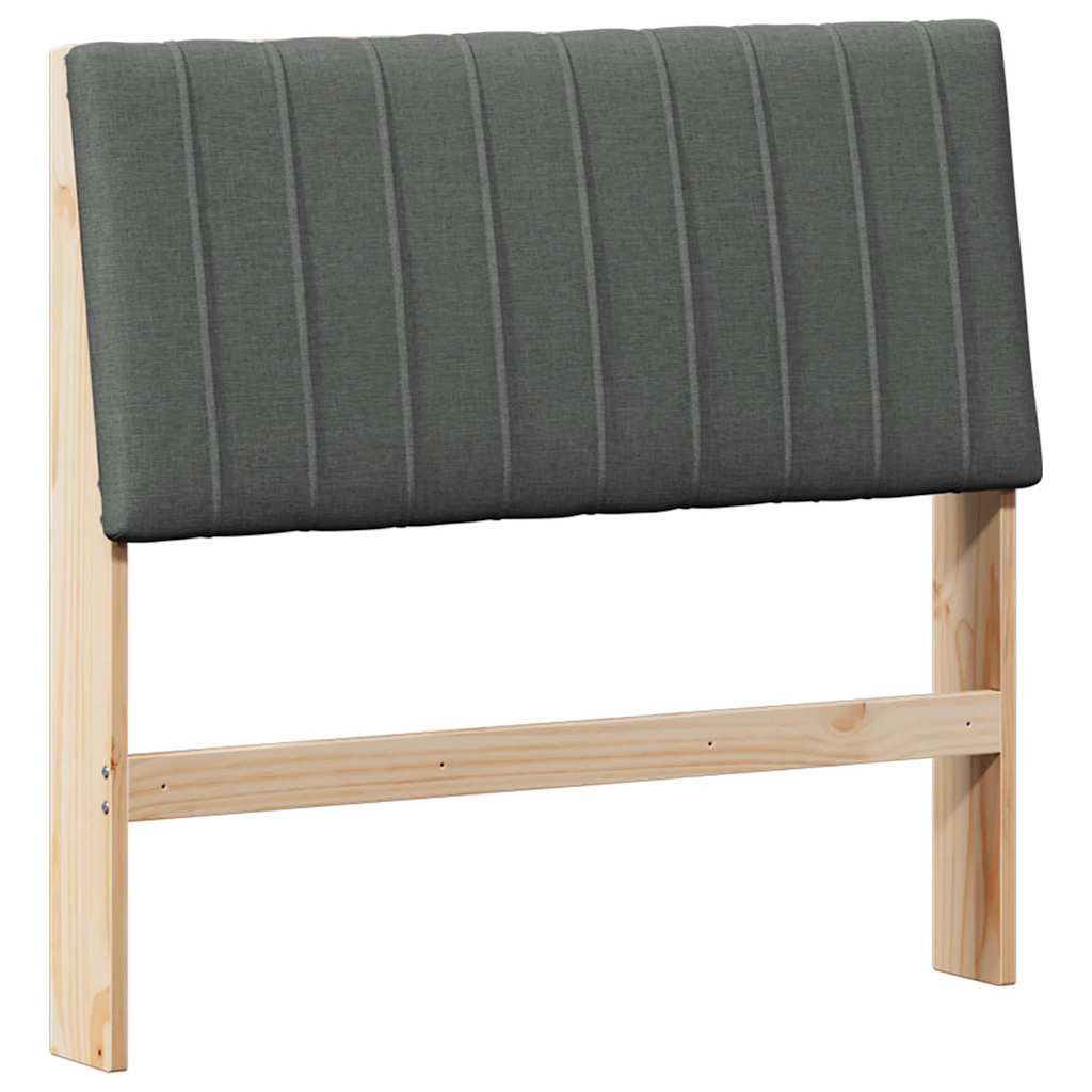 vidaXL Tapicerowane wezgłowie Ciemnoszary 100 cm Lite drewno sosnowe